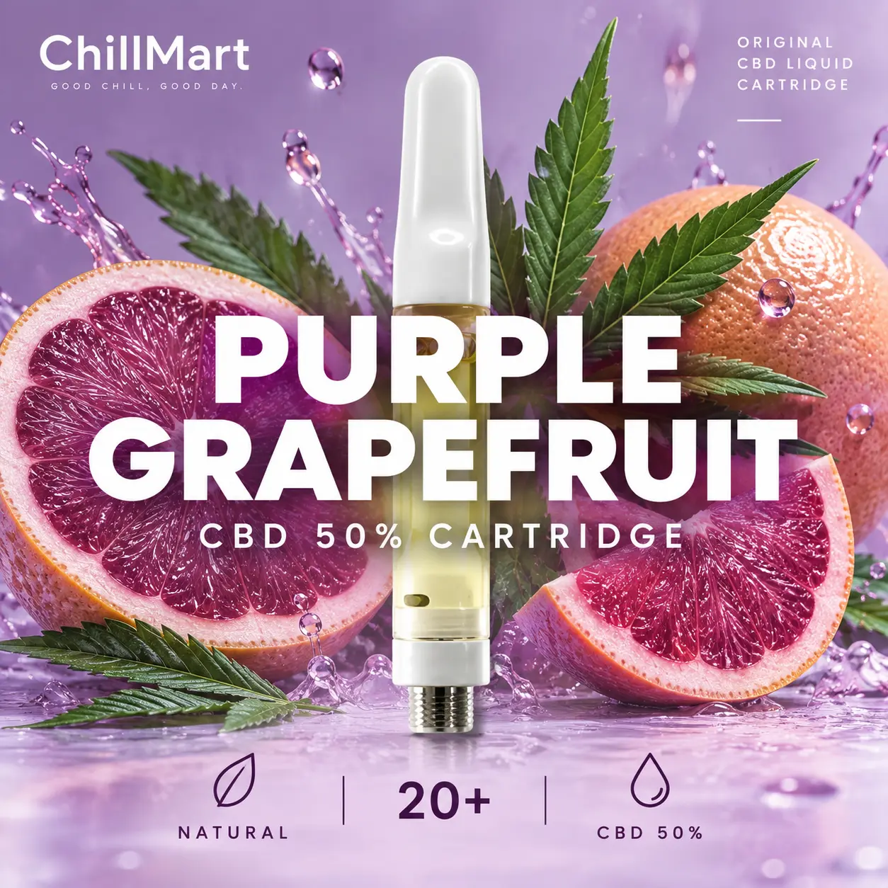 CBDリキッド Purple Grapefruit 50% 1.0ml｜ChillMartオリジナル